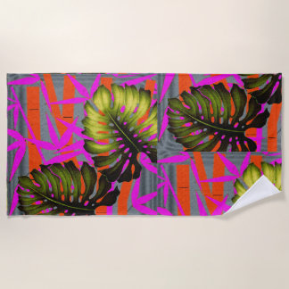 Tropical Color Storm Abstract Island Energy Beach Towel