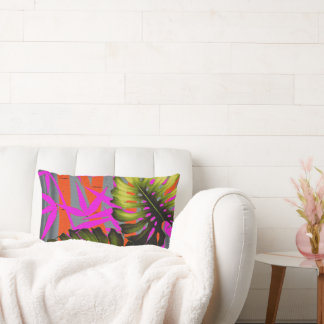 Tropical Color Storm Abstract Island Energy Lumbar Pillow