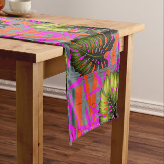 Tropical Color Storm Abstract Island Energy Short Table Runner