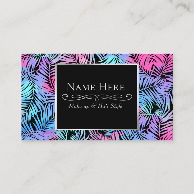 Tropical colored palms business card (Front)