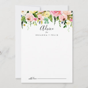 Tropical Colorful Autumn Floral Wedding Advice Card