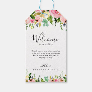 Tropical Colorful Autumn Floral Wedding Welcome Gift Tags
