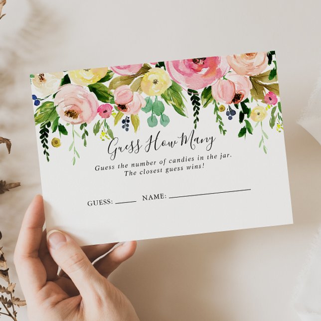 Tropical Colorful Autumn Guess How Many Game Card (Creator Uploaded)