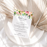 Tropical Colorful Autumn Wedding Welcome Letter