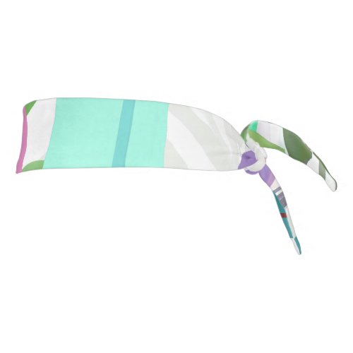 Tropical Colorful Banana Leaves White Pattern Tie Headband