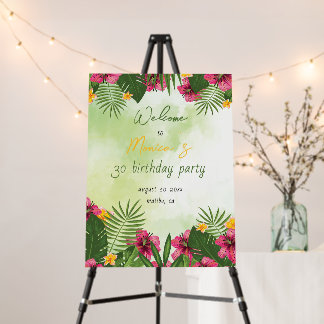 Tropical Colorful Birthday Party Welcome Sign