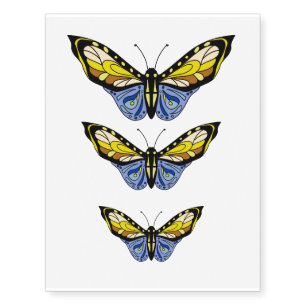 Tropical colorful butterfly body art temporary tattoos