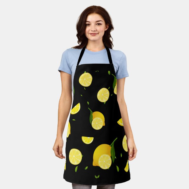Tropical colorful Citrus SUMMER Orange lemon Slice Apron (Worn)