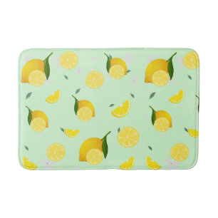 Tropical colorful Citrus SUMMER Orange lemon Slice Bath Mat