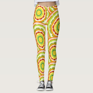 Tropical colorful Citrus SUMMER Orange lemon Slice Leggings