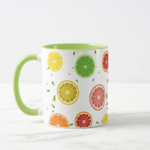 Tropical colorful Citrus SUMMER Orange lemon Slice Mug