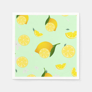 Tropical colorful Citrus SUMMER Orange lemon Slice Napkins