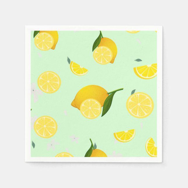 Tropical colorful Citrus SUMMER Orange lemon Slice Napkins (Front)