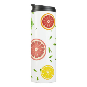 Tropical colorful Citrus SUMMER Orange lemon Slice Thermal Tumbler