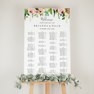 Tropical Colorful Fall Alphabetical Seating Chart