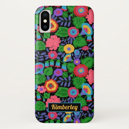 Tropical Colorful Flowers Floral Summer Pattern iPhone X Case