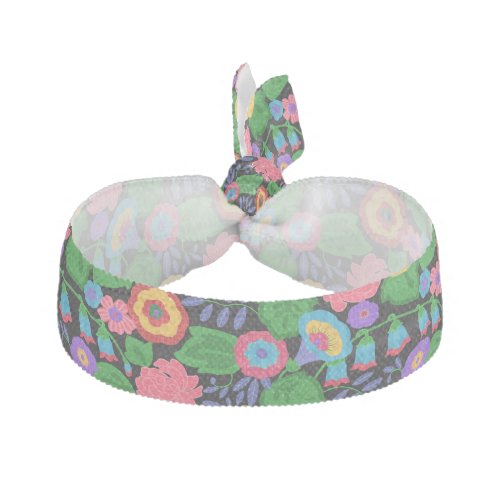 Tropical Colorful Flowers Floral Summer Pattern Elastic Hair Tie