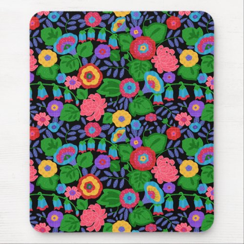 Tropical Colorful Flowers Floral Summer Pattern Mouse Pad