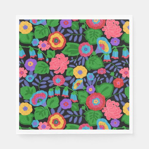 Tropical Colorful Flowers Floral Summer Pattern Napkins