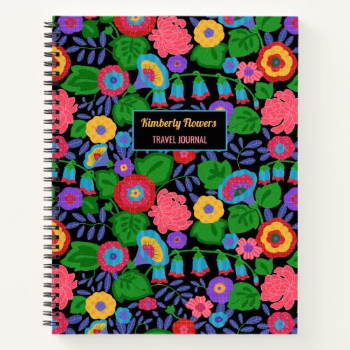 Tropical Colorful Flowers Floral Summer Pattern Notebook