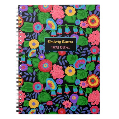 Tropical Colorful Flowers Floral Summer Pattern Notebook