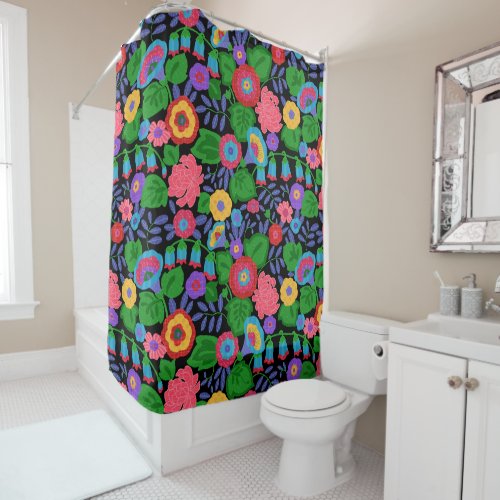 Tropical Colorful Flowers Floral Summer Pattern Shower Curtain