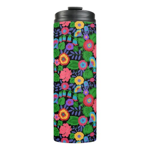 Tropical Colorful Flowers Floral Summer Pattern Thermal Tumbler