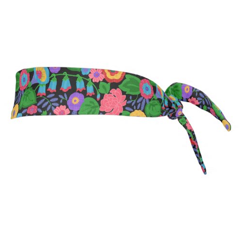 Tropical Colorful Flowers Floral Summer Pattern Tie Headband