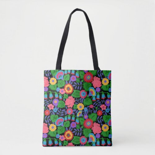 Tropical Colorful Flowers Floral Summer Pattern Tote Bag
