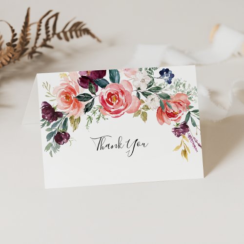 Tropical Colorful Folded Wedding Thank You Card