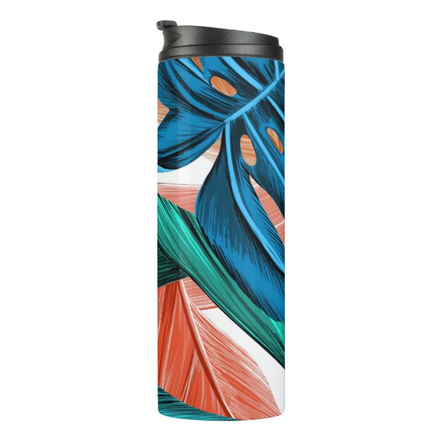 Tropical Colorful Foliage Leaves Nature Thermal Tumbler (Rotated Right)