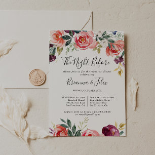 Tropical Colorful Night Before Rehearsal Dinner Invitation