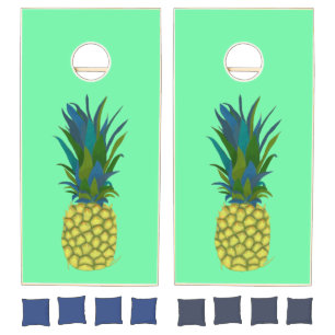 Tropical Colorful Pineapples Cornhole Game Set