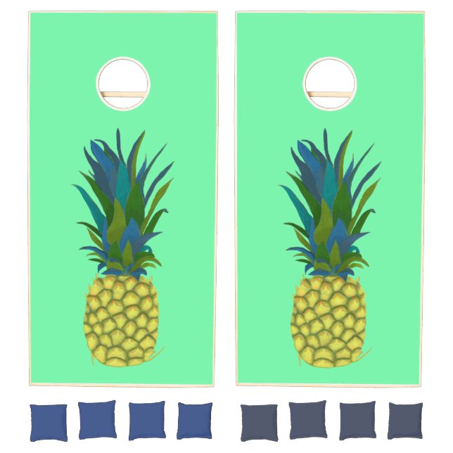 Tropical Colorful Pineapples Cornhole Game Set (Set)
