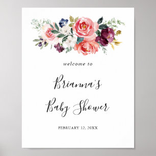 Tropical Colorful Summer Baby Shower Welcome Poster