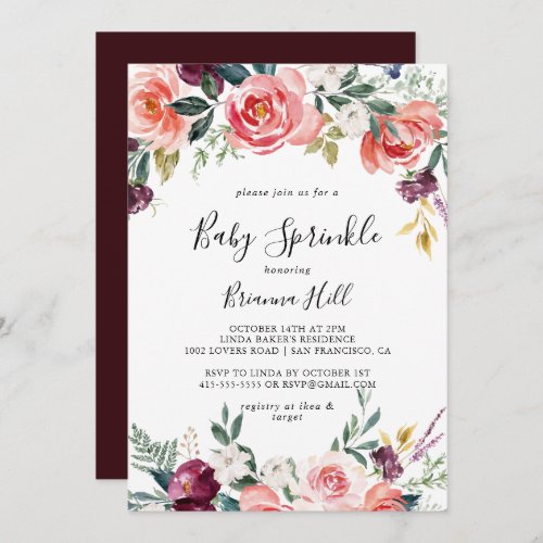 Tropical Colorful Summer Floral Baby Sprinkle Invitation