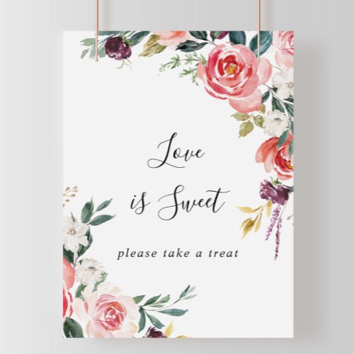 Tropical Colorful Summer Floral Love Is Sweet Sign