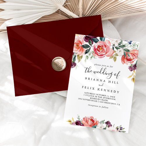 Tropical Colorful Summer Floral The Wedding Of Invitation