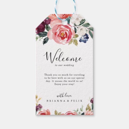 Tropical Colorful Summer Floral Wedding Welcome Gift Tags