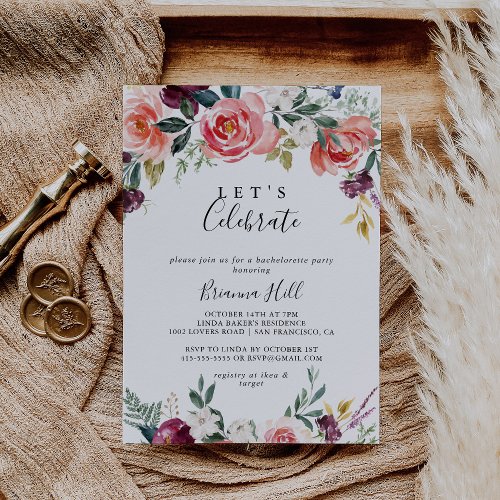 Tropical Colorful Summer Lets Celebrate Party Invitation