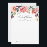 Tropical Colorful Summer Wedding Words of Wisdom Advice Card<br><div class="desc">This tropical colorful summer wedding words of wisdom advice card is perfect for a modern wedding. The design features illustrated white, pink, blush, burgundy and purple elegant flowers arranged into beautiful bouquets with green foliage. These cards are perfect for a wedding, bridal shower, baby shower, graduation party & more. Personalize...</div>