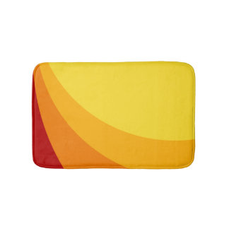 Tropical Colors Bath Mat - Red Orange Summer Retro
