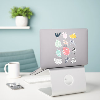 Tropical Colourful Plants Patterns Set Sticker