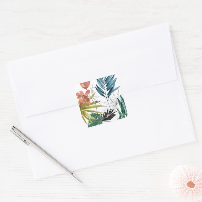 Tropical Composition Square Sticker (Envelope)
