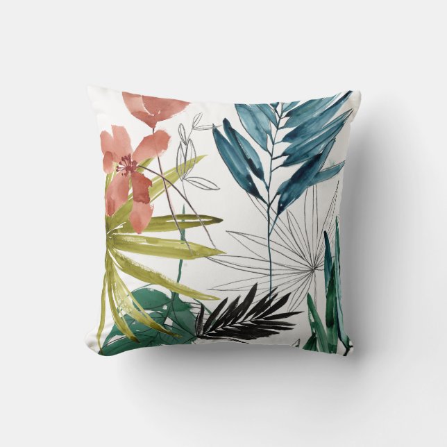 Tropical Composition Throw Pillow (Front)
