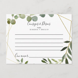 Tropical Consejos y Deseos Wedding Advice Card