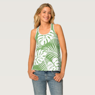 Tropical cool leaf patterns for autumn, summer tank top
