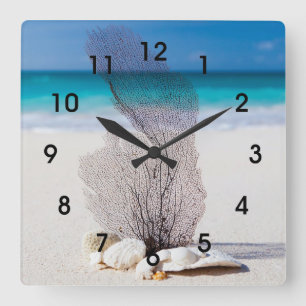 Tropical Coral Beach Wall Clock