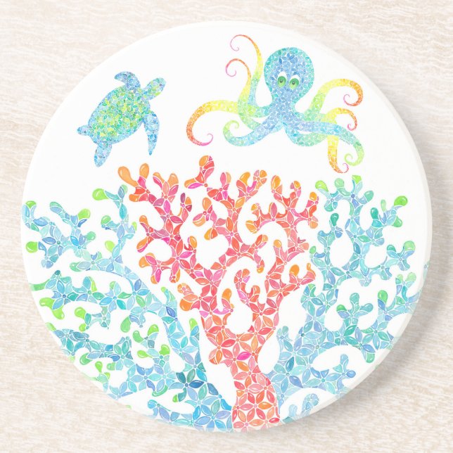 Tropical Coral  Coaster (Front)