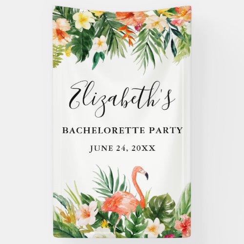 Tropical Coral Floral Bachelorette Party Banner